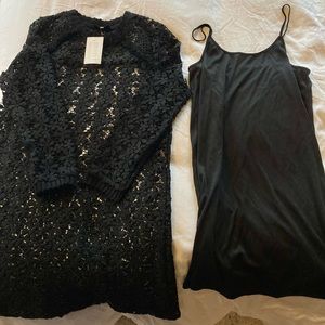 Black Medium Shift dress. Brand is Sugar + Lips